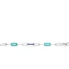 ZINZI zilveren armband met paperclip-schakels en trendy schakels in turquoise en lapisblauw 19cm ZIA2456