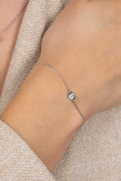 ZINZI zilveren armband rond wit ZIA1393
