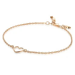 ZINZI zilveren armband rosé verguld met open hartje ZIA1420R