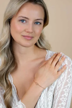 ZINZI zilveren armband rosé verguld met open hartje ZIA1420R