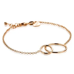 ZINZI zilveren armband rosé verguld ronde vormen 16-19cm ZIA1278R
