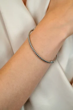 ZINZI zilveren bangle armband met bolletjes-motief 3mm en luxe scharniersluiting ZIA2755