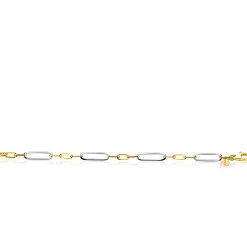 ZINZI zilveren bicolor schakelarmband met ovale schakels 7mm breed ZIA2752
