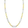 ZINZI zilveren bicolor schakelketting 45cm met ovale schakels 7mm breed ZIC2752