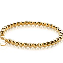 ZINZI zilveren bolletjes armband geel verguld 4mm breed 17-20cm ZIA1010G