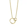 ZINZI zilveren collier geel verguld ronde vormen 42-45cm ZIC1278G