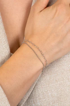 ZINZI zilveren dubbele armband met open hartjes schakels ZIA2775