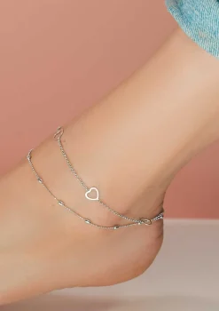 ZINZI zilveren enkelband hartjes 23+4cm ZIE1188