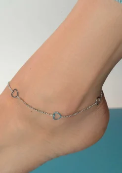 ZINZI zilveren enkelband hartjes 23+4cm ZIE1188