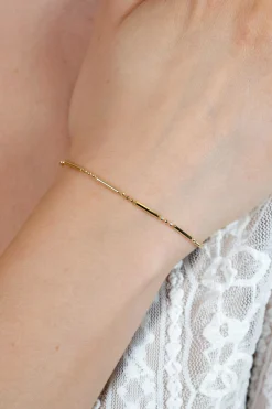 ZINZI zilveren fantasie armband 14K geel verguld staafjes ZIA1452G