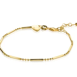 ZINZI zilveren fantasie armband 14K geel verguld staafjes ZIA1452G