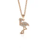ZINZI zilveren flamingo hanger in 14K rosé verguld wit 18mm ZIH2086 (zonder collier)