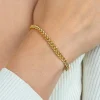 ZINZI zilveren geelvergulde gourmet armband 4,5mm breed 18,5cm ZIA1414G