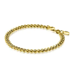 ZINZI zilveren geelvergulde gourmet armband 4,5mm breed 18,5cm ZIA1414G