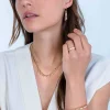 ZINZI zilveren gourmet collier 14K geel verguld grove ovale schakels witte zirconia 45cm ZIC2203Y