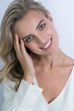 ZINZI zilveren gourmet fantasie armband 14K geel verguld 2,7mm breed 17-20cm ZIA2157G