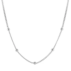 ZINZI zilveren gourmet ketting met vijf bolletjes 42–45cm ZIC2714