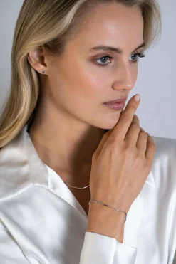 ZINZI zilveren gourmet ketting 45cm met staafjes 1,6mm breed ZIC2366