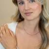 ZINZI zilveren gourmet schakelarmband met vijf glanzende bolletjes (3mm breed) ZIA2714