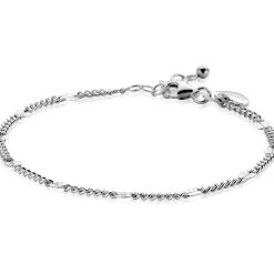 ZINZI zilveren gourmet schakelarmband met tien zonnestralen-plaatjes (3mm breed) ZIA2713