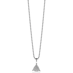 ZINZI zilveren hanger driehoek wit ZIH2075 (zonder collier)