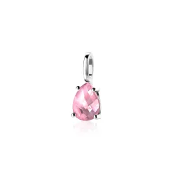 ZINZI zilveren hanger druppelvorm roze ZIH2070R (zonder collier)