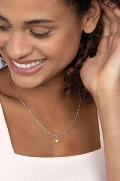 ZINZI zilveren hanger druppelvorm geel ZIH2070G (zonder collier)