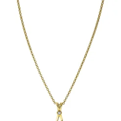 ZINZI zilveren hanger extra 14K geel verguld X-vorm witte zirconia ZIH2194Y (zonder collier)