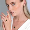 ZINZI zilveren hanger extra 14K geel verguld met zeshoekige groene kleursteen 15mm ZIH2259G (zonder collier)