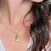ZINZI zilveren hanger geelverguld 26mm rechthoek met bolletjes rand ZIH1976G (zonder collier)