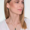 ZINZI zilveren hanger geelverguld groen peervorm 20mm ZIH1934GG (zonder collier)