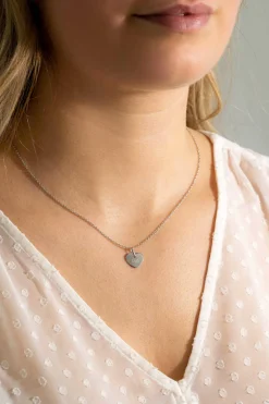 ZINZI zilveren hanger glad hart 12mm voor gravure ZIH2346-12 (zonder collier)