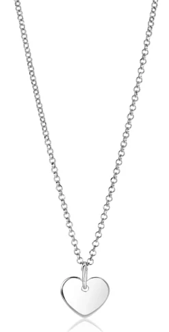 ZINZI zilveren hanger glad hart 12mm voor gravure ZIH2346-12 (zonder collier)