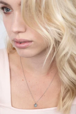 ZINZI zilveren hanger hartje turquoise blauw ZIH2071T (zonder collier)