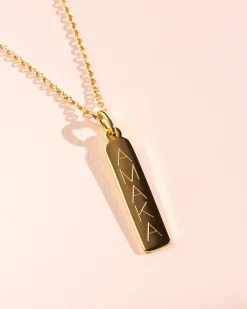 ZINZI zilveren hanger 14K geel verguld 32mm langwerpige plaat ZIH2213G (zonder collier)
