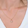 ZINZI zilveren hanger 14K geel verguld 12mm bezet regenboog ZIH2170 (zonder collier)