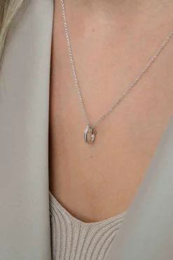 ZINZI zilveren hanger met witte zirconia's om je oorbedels aan te hangen ZIH2CH