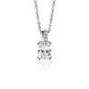 ZINZI zilveren hanger 14mm met rechthoekige witte zirconia en luxe hangoog ZIH2392 (zonder collier)