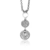 ZINZI zilveren hanger 26mm ronde vormen witte zirconia's ZIH1973 (zonder collier)