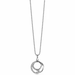 ZINZI zilveren hanger 15 mm, symboliseert verbondenheid, witte zirconia's ZIH2119S (zonder collier)