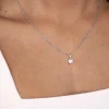 ZINZI zilveren hanger rond wit ZIH2072 (zonder collier)