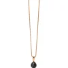 ZINZI zilveren hanger rosé verguld zwart peervorm 20mm ZIH1934RZ (zonder collier)
