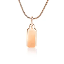 ZINZI zilveren hanger rosé verguld glad rechthoek ZIH1827R (zonder collier)
