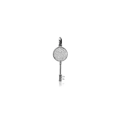 Zinzi zilveren hanger sleutel wit ZIH965