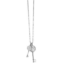 Zinzi zilveren hanger sleutel wit ZIH965