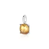 ZINZI zilveren hanger vierkant geel ZIH2073G (zonder collier)