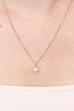 ZINZI zilveren hanger vierkant wit ZIH2073 (zonder collier)