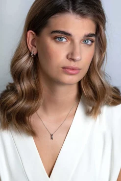 ZINZI zilveren hanger X-vorm witte zirconia ZIH2194 (zonder collier)