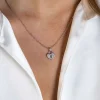 ZINZI zilveren hart hanger (15mm), met trendy sleutelgat en bezet met witte zirconia's ZIH2400 (zonder collier)