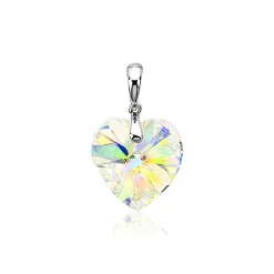 Zinzi zilveren hart hanger Swarovski wit ZIH903